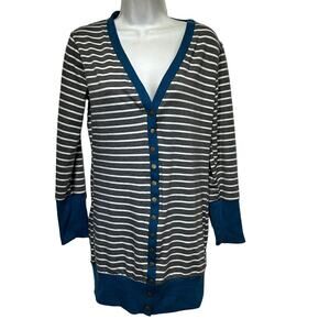 merokeety stripe long tunic cardigan sweater Size M
